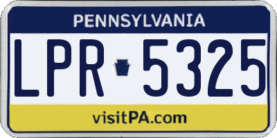 PA license plate LPR5325