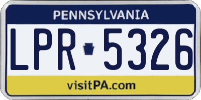 PA license plate LPR5326