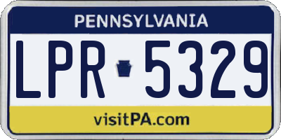 PA license plate LPR5329
