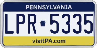 PA license plate LPR5335
