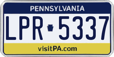 PA license plate LPR5337