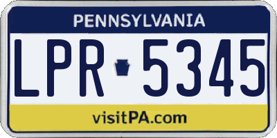 PA license plate LPR5345