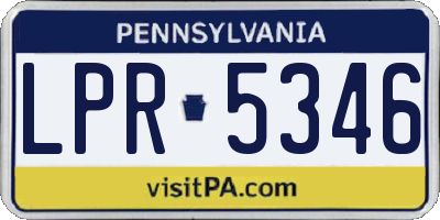 PA license plate LPR5346
