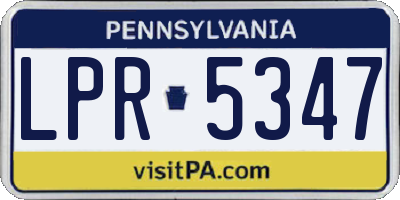 PA license plate LPR5347
