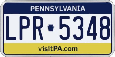 PA license plate LPR5348