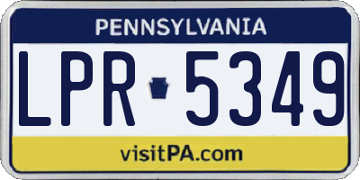 PA license plate LPR5349