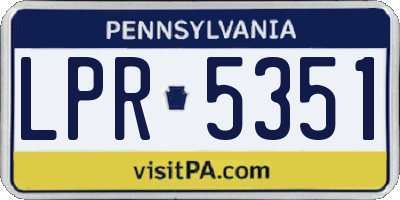 PA license plate LPR5351