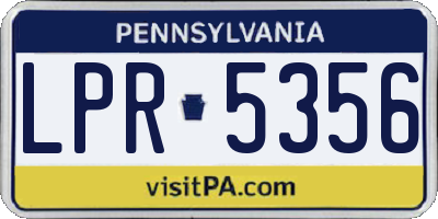 PA license plate LPR5356