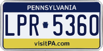 PA license plate LPR5360