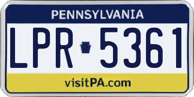 PA license plate LPR5361