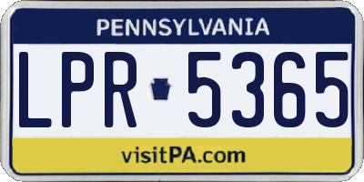 PA license plate LPR5365