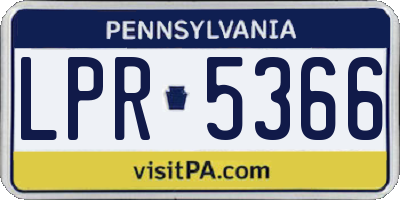 PA license plate LPR5366
