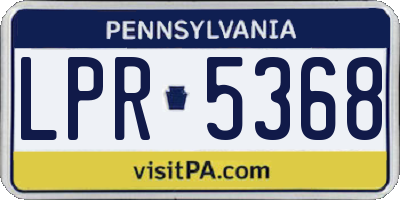 PA license plate LPR5368