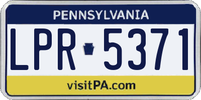 PA license plate LPR5371