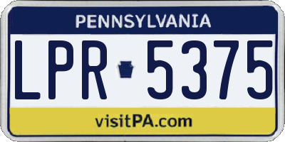 PA license plate LPR5375
