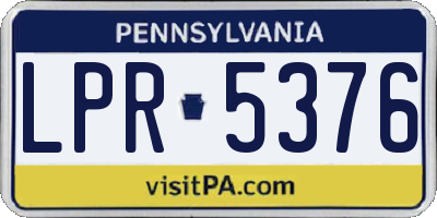 PA license plate LPR5376