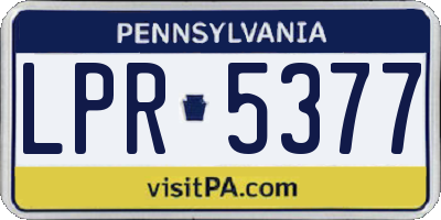 PA license plate LPR5377