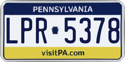 PA license plate LPR5378