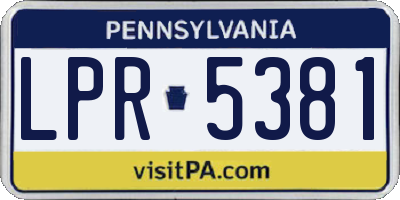 PA license plate LPR5381