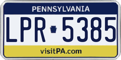 PA license plate LPR5385