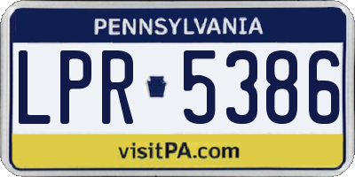 PA license plate LPR5386