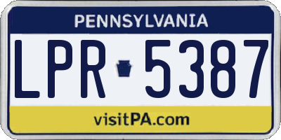 PA license plate LPR5387