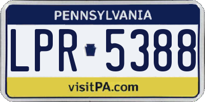 PA license plate LPR5388