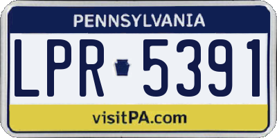 PA license plate LPR5391