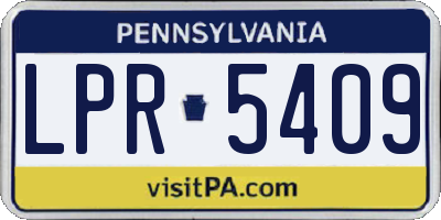 PA license plate LPR5409