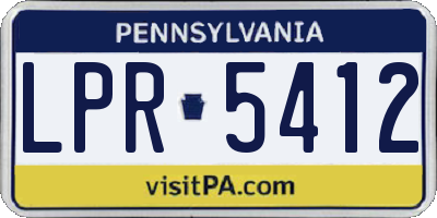 PA license plate LPR5412
