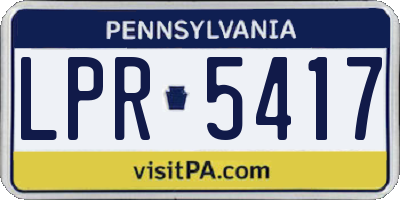 PA license plate LPR5417