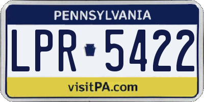 PA license plate LPR5422