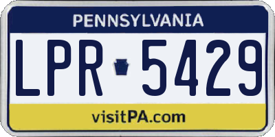 PA license plate LPR5429
