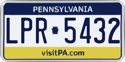 PA license plate LPR5432