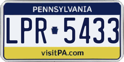 PA license plate LPR5433