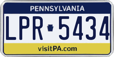 PA license plate LPR5434