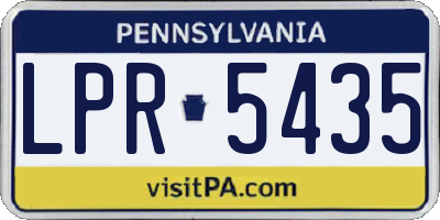 PA license plate LPR5435
