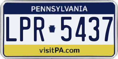 PA license plate LPR5437