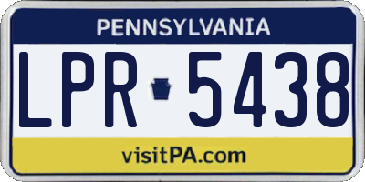 PA license plate LPR5438