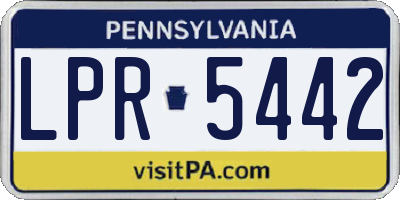 PA license plate LPR5442