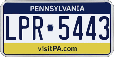 PA license plate LPR5443