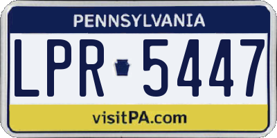 PA license plate LPR5447