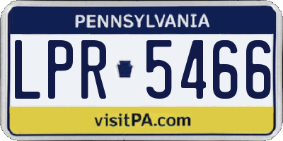 PA license plate LPR5466