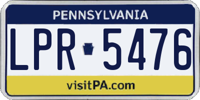 PA license plate LPR5476