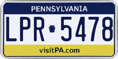 PA license plate LPR5478