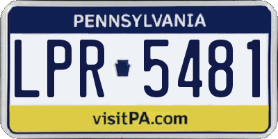 PA license plate LPR5481