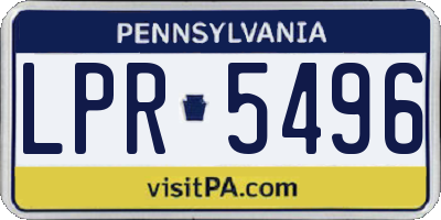 PA license plate LPR5496