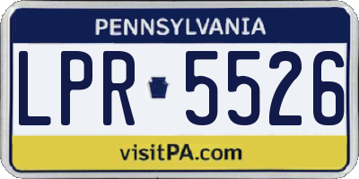 PA license plate LPR5526