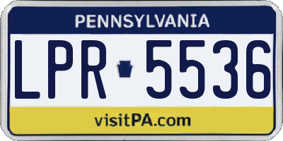 PA license plate LPR5536