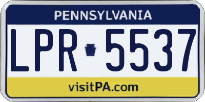 PA license plate LPR5537